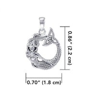 Mermaid with Trinity Knot Sterling Silver Pendant TPD4154