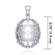 Chalice Well Sterling Silver Pendant with Genuine Clear Quartz TPD5118