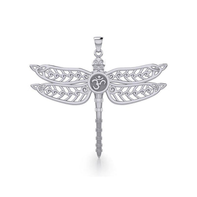The Celtic Dragonfly with Om Symbol Silver Pendant TPD5384