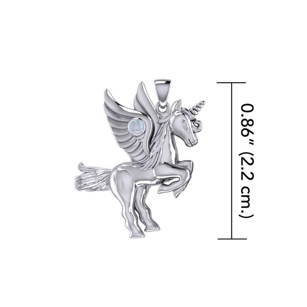 Mythical Unicorn Silver Pendant with Gemstone TPD5401