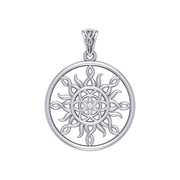 The Sun and Flower of Life Silver Pendant TPD5925