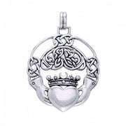 Cari Buziak Celtic Knotwork Irish Claddagh Sterling Silver Pendant Jewelry TPD641
