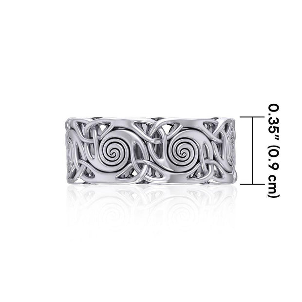 A true joy in life’s eternity ~ Celtic Knotwork Sterling Silver Spiral Ring TR264