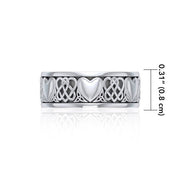 Share the gift of love ~ Celtic Knotwork and Hearts Sterling Silver Jewelry Ring TR3644