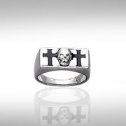 Skull and Cross Silver Ring TR3676