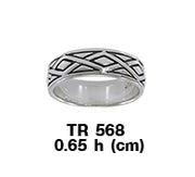 Weave Design Silver Ring TR568