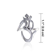 OM Expression of Spiritual Perfection Silver Ring TRI1220