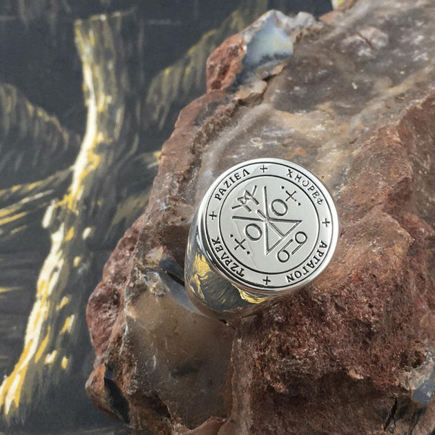 Sigil of the Archangel Raziel Sterling Silver Ring TRI1762