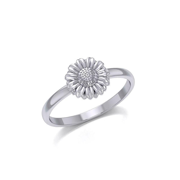 Small Daisy Flower Silver Ring TRI1870