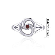 Organic Droplet Silver Contemporary Ring with Gemstone TRI1906