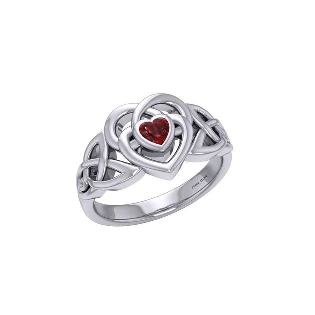 Faceted Garnet Poison Ring .925 Sterling Silver Locket Ring