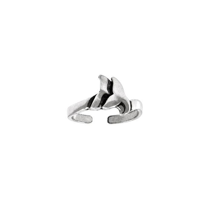 Double Whale Silver Wrap Toe Ring TTR091