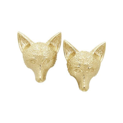 Vermeil Large Fox Post Earrings VER1056