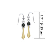 Black Magic Silver & Gold Pendant Earrings MER407