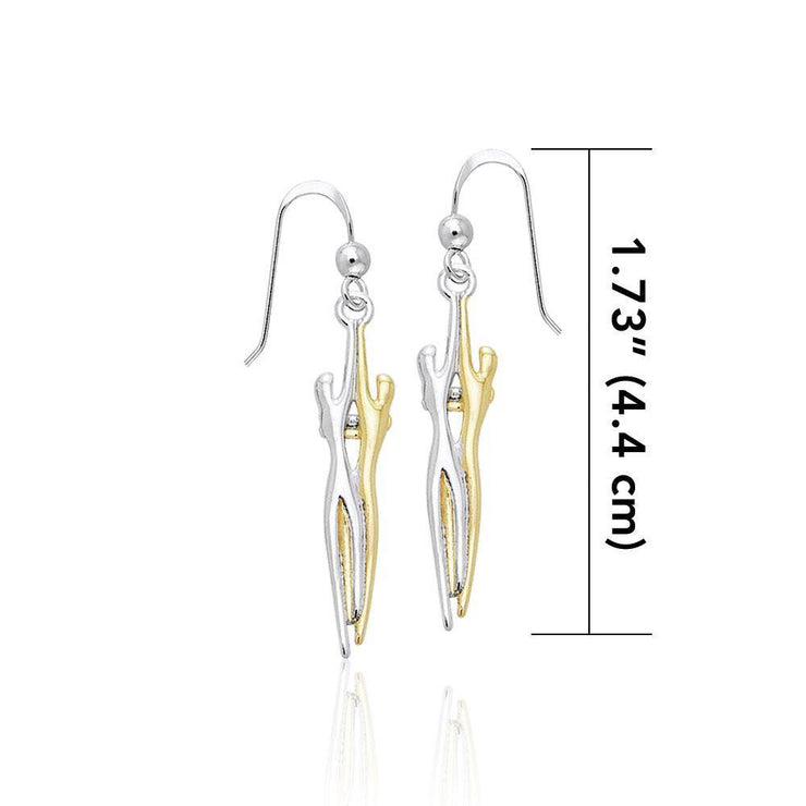 Venus and Mars Gold and Silver Earrings MER507