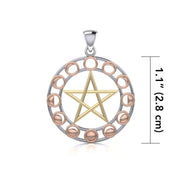 Phases of the Moon Three Tone Pendant OTP1038