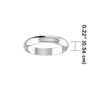 Smooth Silver Wedding Band Medium Ring SM153