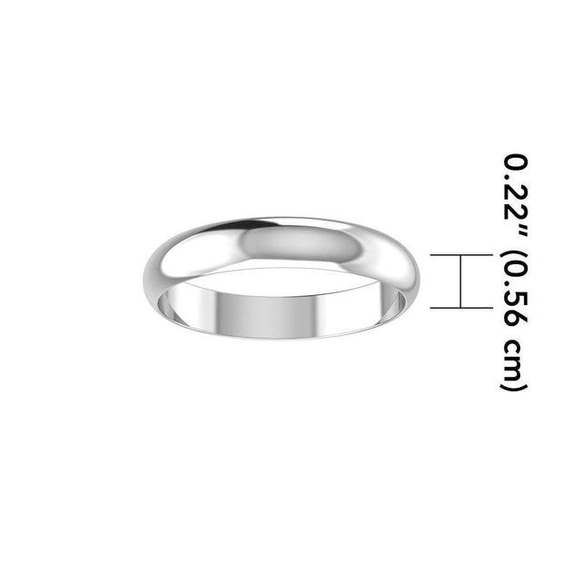 Smooth Silver Wedding Band Medium Ring SM153