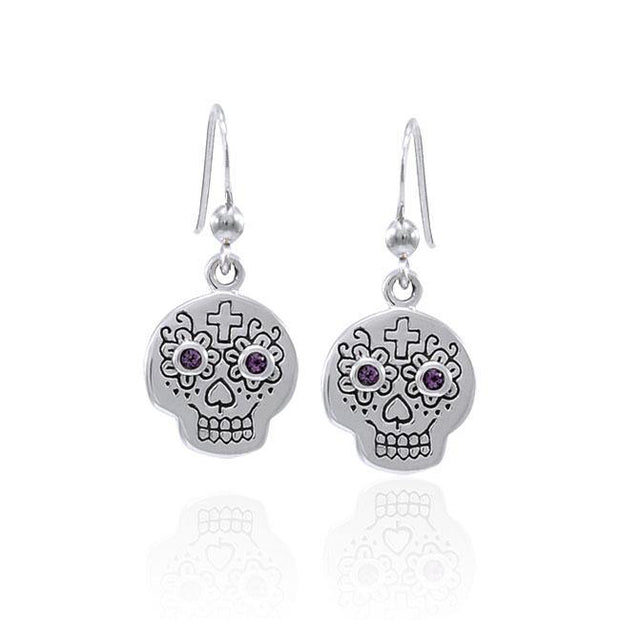 Dia de los Muertos Skull Gemstone Earrings TER1585