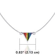 Sterling Silver Rainbow Triangle Necklace TN073