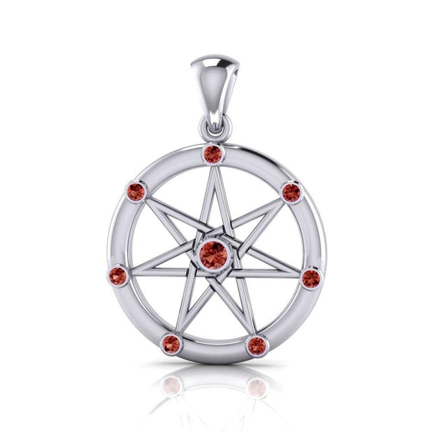 Elven Star with Gems Silver Pendant TP3134
