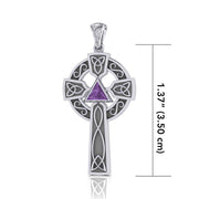 Celtic Knot AA Recovery Cross Silver Pendant TPD385