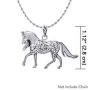 Brigid Ashwood Stable Celtic Horse ~ Sterling Silver Jewelry Pendant TPD3994