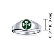 Celtic Shamrock Silver Ring with Enamel TR3686