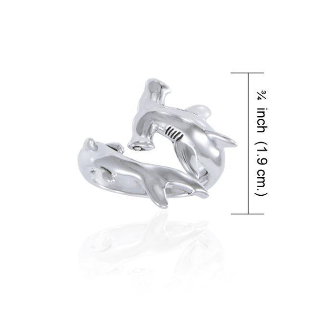 Independently strong hammerhead shark ~ Sterling Silver Jewelry Ring TRI1614