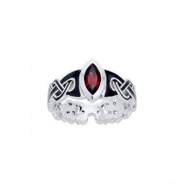 Silver Mammen Weave Ring with Gem TRI567