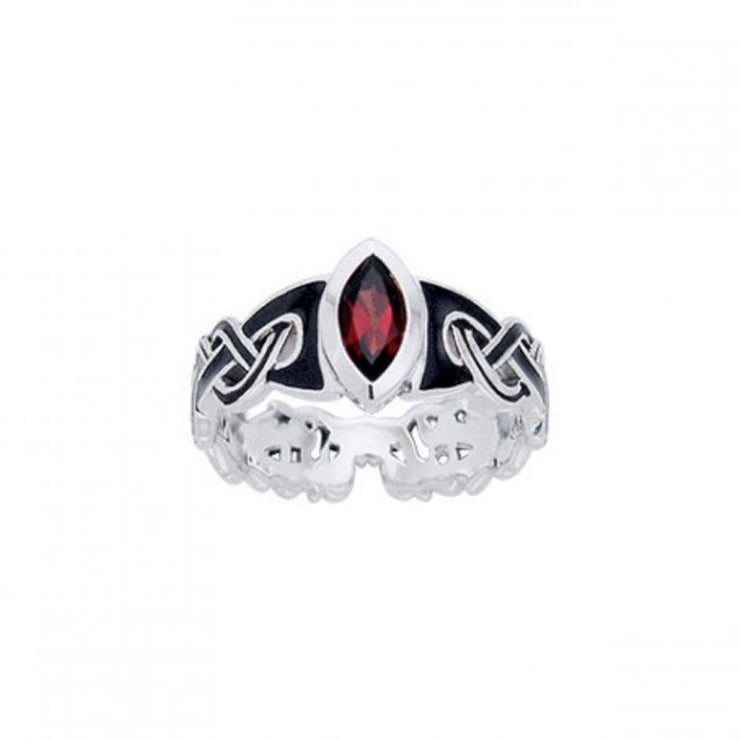Silver Mammen Weave Ring with Gem TRI567