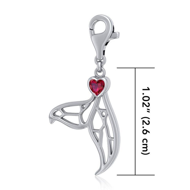 Window to Universe Whale Tail Sterling Silver Clip Charm TWC160
