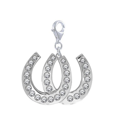 Horseshoes Equestrian Silver Clip Charm: Essential Jewelry Wholesale Collection Item