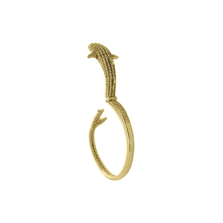 Whale Shark Solid Yellow Gold Cuff Bracelet GBA188