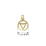 AA Recovery Triangle Solid Yellow Gold Charm GCM038