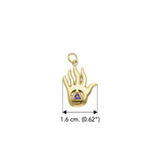 AA Recovery Hand Solid Yellow Gold Charm GCM041