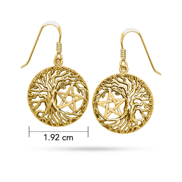 Mickie Mueller Tree Pentacle Solid Gold Earring GER1106