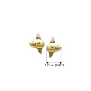 Sun Fish Solid Gold Post Earrings GER1641