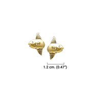 Sun Fish Solid Gold Post Earrings GER1641