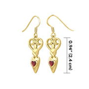 Goddess with Heart Gemstone Solid Gold Earrings GER1918