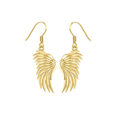 Angel Wings Solid Yellow Gold Earrings GER1945