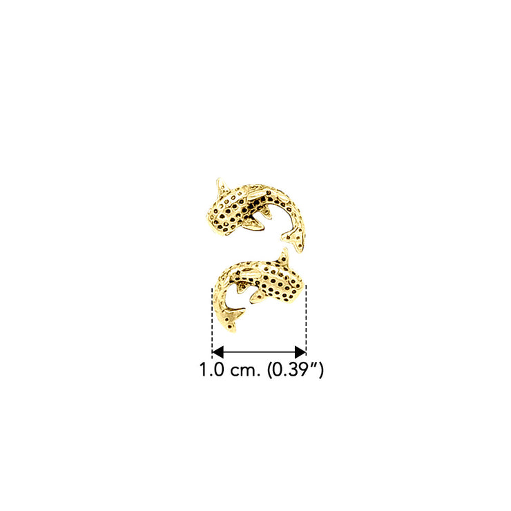 Whale Shark Solid Gold Post Earrings GER2214