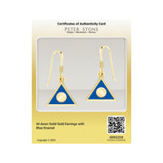 Al-Anon Solid Gold Earrings with Blue Enamel GER2228