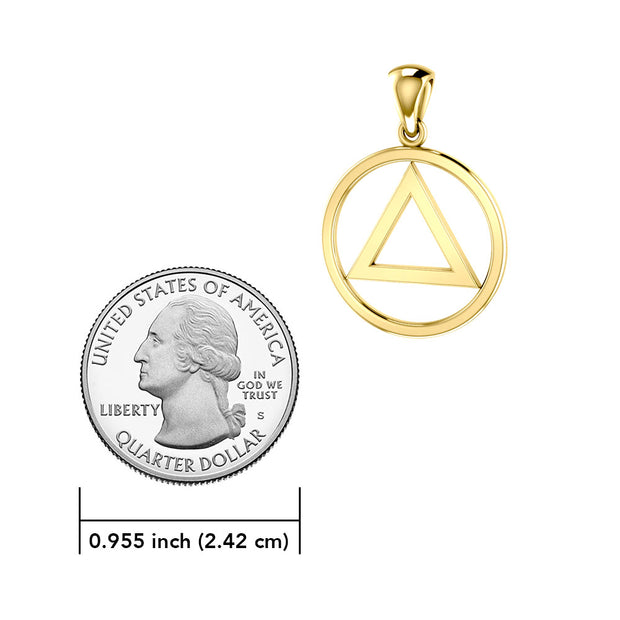 AA Symbol Solid Gold Pendant GJP014