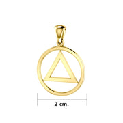 AA Symbol Solid Gold Pendant GJP014