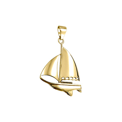 Enjoy sailing  Solid Gold Sailboat Pendant Jewelry GJP065