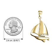 Enjoy sailing  Solid Gold Sailboat Pendant Jewelry GJP065