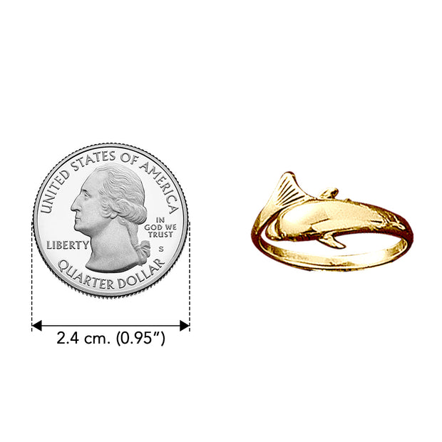 Dolphin Wrap Solid Gold Ring GMG089