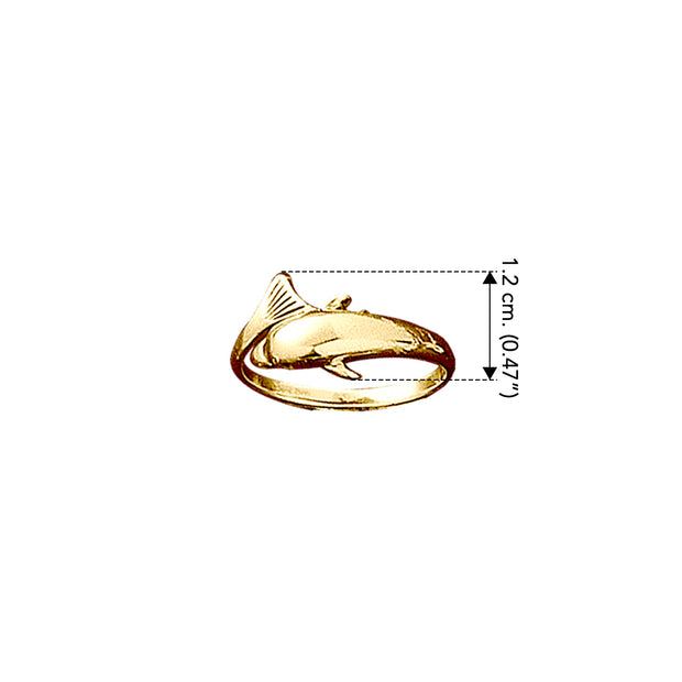 Dolphin Wrap Solid Gold Ring GMG089