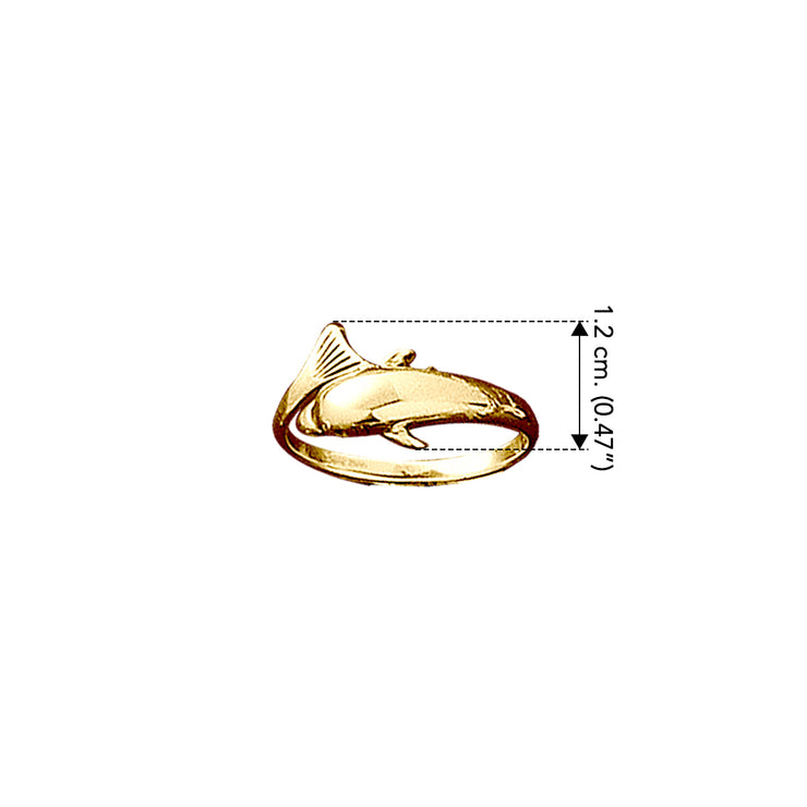 Dolphin Wrap Solid Gold Ring GMG089